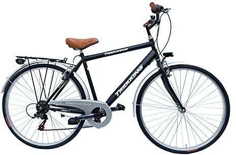 MADICKS Bicicletta Uomo da Passeggio Olanda Trekking City bike Misura 28 Bici da città Vintage retrò Nero Con Cambio