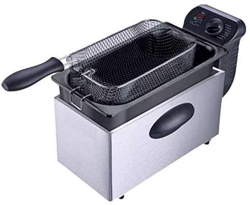 LITTLE BALANCE 8521 Happy Frites Tradition, Friteuse électrique, Cuve amovible, 3 l, Puissance 2000 W, Inox