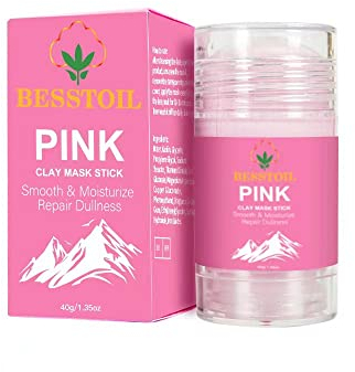 Clay Mask Stick – Mitesser-Entferner, porentiefe Reinigung, Ölkontrolle mit Grüntee-Extrakt – verbesserte Formel, vegan, natürlich und tierversuchsfrei (Rose)