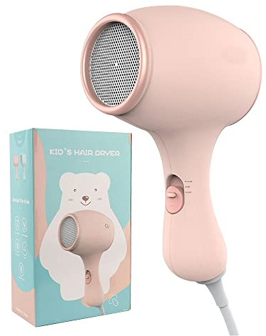 Lotvic Kinderfön, 550W Miniföhn für Mädchen, Föhn für Kinder, Kinder Föhn mit 3 Temperatur, Reiseföhn für Kinder,Süß Mini Haartrockner, Leicht und Lange Haltbar, Soft Touch-Gehäuse (Rosa)