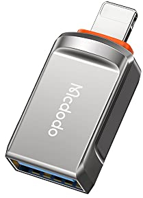 McDodo Lightning auf USB Adapter - Kompakter OTG für iPhone/iPad, Unterstützt Hubs, MIDI Keyboard, Maus (1 Stück)