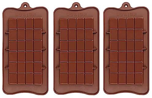 BURRSJ 3PCS Silicone Chocolate Moulds Set | Break-Apart Candy, Protein & Energy Bar Moulds | Food Grade, Non-Stick, Reusable | DIY Baking, Chocolates, Energy Bars