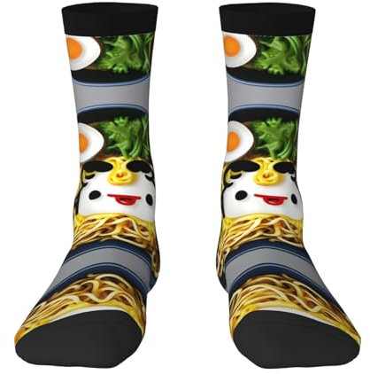 Chaussettes mi-mollet coquetier nouilles ramen, confortables et respirantes, chaussettes de sport et décontractées, Coquetier Noodle Ramen, taille unique