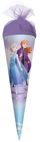 ROTH School Cone Small Disney Frozen 22 cm - Round, Tulle Closure - Sweets Cone Disney Frozen First Day of School