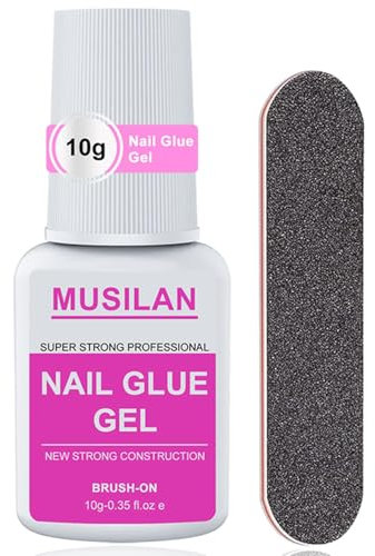 Halbfester Nagelkleber für Kunstnägel, Schnelltrocknend, Acryl Nagelset Salon-Qualität Nagel kleber Gel mit Pinsel zum präzisen Auftragen für Press on nails Acrylic Nail Kit