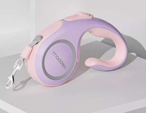 feiling Rollleine Einziehbare Hundeleine Ausziehbare Katzen Führleine Haustier Trainingsleine für Kleine und Mittlere Hunde (Lila, 5 Meter)