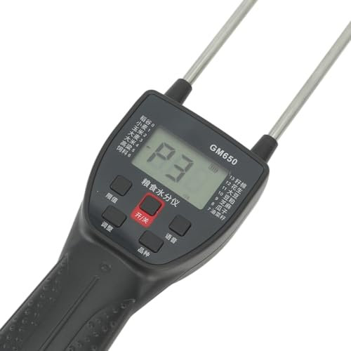 Digitales Feuchtigkeitsmessgerät, LCD-Getreide-Feuchtigkeitsmessgerät, Dual-Sonde, hintergrundbeleuchtetes Getreide-Feuchtigkeitsmessgerät mit Lautsprecher, Echtzeit-Ankündigung