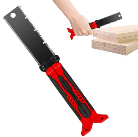 Sierra de mano pequeña para madera, Sierra de mano plegable - Sierra multiusos de doble filo | Sierra de mano segura, sierra portátil para carpintería con mango para madera dura y blanda