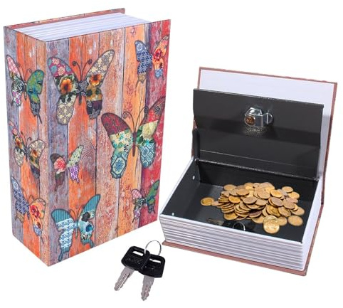 Lotvic Cassaforte Libro con Serratura a Combinazione, 18 x 11,5 x 5,5 cm Cassaforte per Libri, Cassetta Portavalori a Forma di Libri Portatile, per Soldi, Gioielli, Oggetti Preziosi