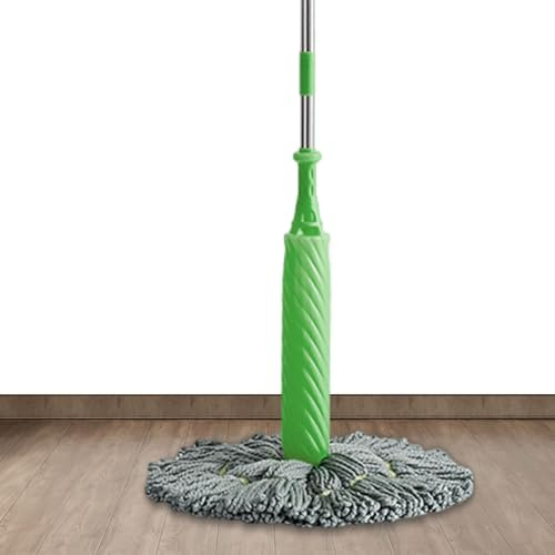 Mop disidratato 2 in 1, mop ritorto per la pulizia dei pavimenti | Mop disidratato detergente a lungo manico per bagno | Scopa a frange in microfibra a lungo