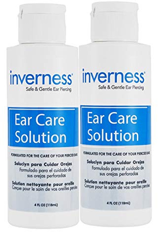 INVERNESS After Piercing Ear Care Solution 4 Oz 2-Pack – Gentle Piercing Care For Newly Pierced Ears