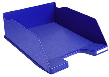 Exacompta - Réf. 115104D - Lot de 4 corbeilles à courrier Combo Maxi - Dimensions 34,7 x 25,5 x 10,3 cm - pour Documents au Format A+ - Couleur Bleu Nuit - certifié Ange Bleu - capacité 750 Feuilles