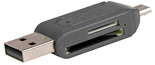 Dragonaur Lecteur de Carte 2 en 1 USB OTG Universel Micro USB TF SD Carte Mémoire Adaptateur pour PC Téléphone Portable Noir