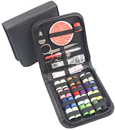Bolsa de accesorios de kit de costura profesional de 14 piezas con tijeras de sastre, hilos y agujas para suministros de costura de emergencia para el hogar