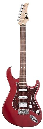 Cort G110 - Guitarra eléctrica serie G, color rojo poros abiertos