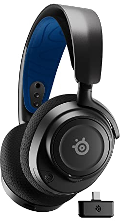 SteelSeries Arctis Nova 7P Wireless Multi-Plattform Gaming-Headset– PS5,PC – Magnetische Neodym-Treiber– 2,4 GHz + Mischbarer Bluetooth-Sound – 38 Std. Akkulaufzeit– ClearCast Gen 2 KI-Mik