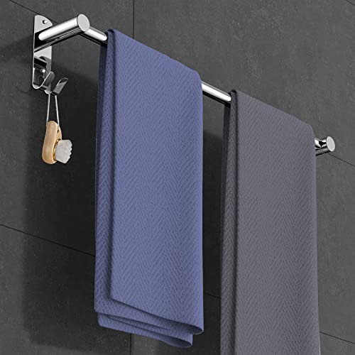Porte-serviettes extensible 50 à 90 cm en acier inoxydable sans perçage - Porte-serviettes mural pour salle de bain, cuisine - Extensible - 1 couche