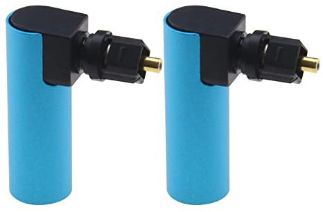 Be In Your Mind 2PCS 360 Gradi Digitale Fibra Ottica Toslink Adattatore Angolo retto 90 Gradi Femmina a Maschio Ottico Audio Connettore Adattatore Placcato Oro