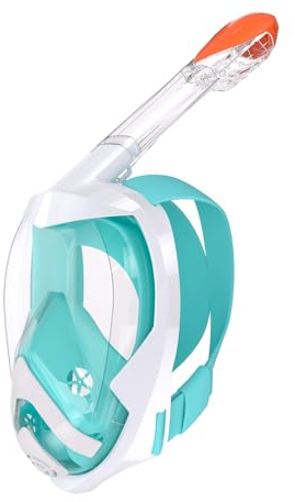 Vitare Maschera da Snorkeling per Adulti e Bambini, Maschera da Snorkeling Integrale, Ampio Campo Visivo di 180°Maschera Subacquea, Maschera Sub con Supporto per Fotocamera Rimovibile - Verde L/XL