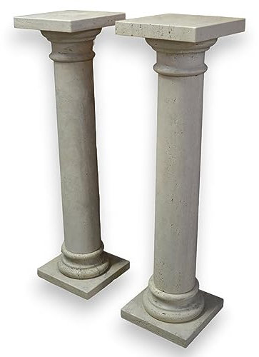 CBAM 1 Paar Säulen aus Travertin, klassisch, H 100 cm