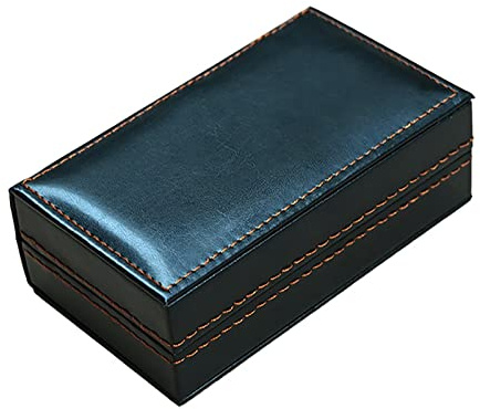 Manschettknappar Box Manschettknappar Display Box Manschettknappar Läderbox Manschettknappar Box Skjorta Manschettknappar för bröllopsföretag (Noir 14x8,5x5cm)