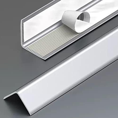 Eckenschutz, Eckenschutz für Wände, Zierleiste, Winkelschutz, breiter Kantenschutz, Stoßstangen, Stanzer, selbstklebend (Silber, B 40 mm, 4,1 cm, L 160 cm, 63