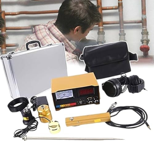 XCSCUK Monitor de Fugas de tuberías de Agua subterránea, con Pantalla Digital, Sensor de Fugas de Agua, Detector de Fugas de Agua de tuberías, 4 Engranajes Ajustables