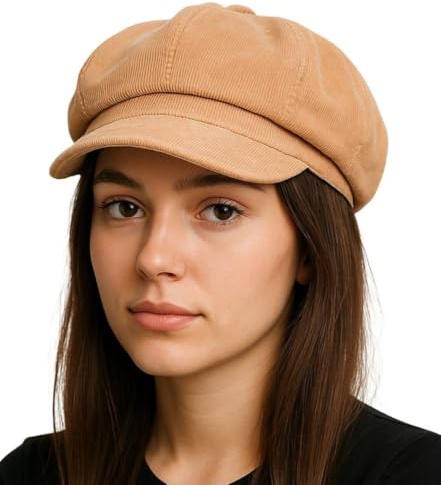 Cool4 Finkord, ballongmössa, snöre, bakerboy-mössa, kemomössa, visir, vintage, A05, Beige, 57