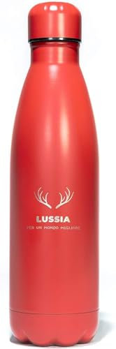 Borraccia Termica 500 ml in Acciaio Inox - Colore Rosso - Isolamento Sottovuoto per Bevande Calde e Fredde - Ideale per Palestra, Scuola, Ufficio e Attività Outdoor