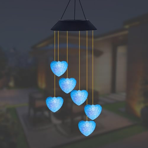 Carillones de viento solares para exteriores, resistentes al agua, luces solares de jardín, decoración colgante con energía solar, cambio de color, luz de libélula para jardín, árbol, balcón, patio