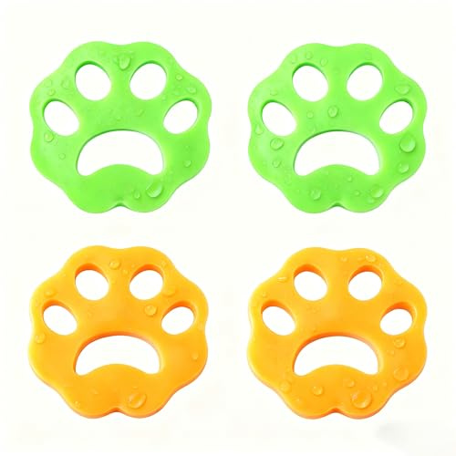 Jidyllic Pet Hair Remover for Laundry,4 Pcs Cat Paw Shaped Silicone Pet Hair Removers Pet Hair Remover Washing Machine Reusable Pet Fur Removing for Laundry Bedding Clothes, Debris, Hairs