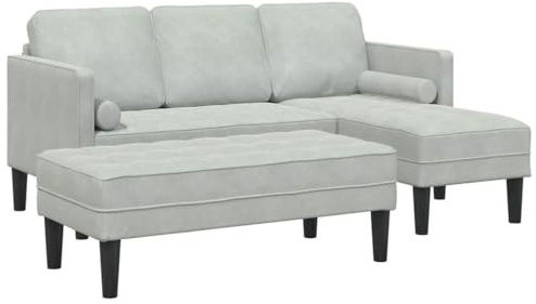 vidaXL Sofa Set 2 STK. Hellgrau Polyester | Bequeme Struktur für entspannte Vibes, Super für chillige Momente drinnen oder auf dem Balkon,