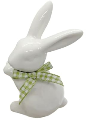 Estatua De Conejito De Cerámica Escultura De Conejo De Arte Moderno Blanco