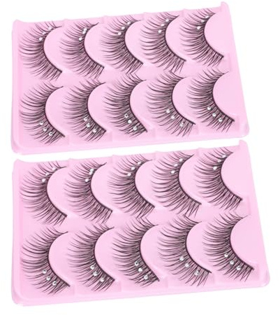 TOPPERFUN Pestañas de Diamante Postizas Negras de Pestañas Fibra Artificial Decorativas para Fiestas para Maquillaje de Ojos
