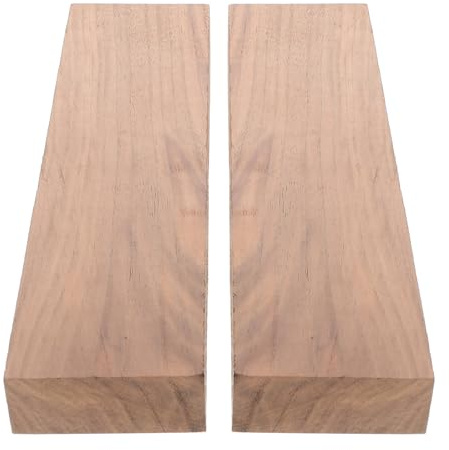 VILLFUL 2pcs Thick Walnut Wood Blanks Natural Hardwood Planks for Carving and DIY Wood Crafts Unfinished Solid Walnut Boards for Detailed Hand and Machine Work