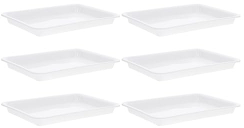 Homoyoyo 6 Bandejas Rectangulares para Macetas de Plantas, Platillos de Goteo Reutilizables de Plástico PP, Tamaño 29x19,5 Cm, Bandejas para Jardineras Interiores y Exteriores, Accesorio