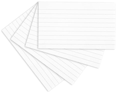 Hawksbill White Index Cards A6 – 100 Pack Ruled Index Card for Study Office and Organization