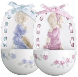 Baptism/Christening Gift for a GIRL - Porcelain Baby Holy Water Font - To Be Hung