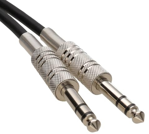 kenable Hoch Qualität Stereo Klinkenstecker 6,35 mm Metall Stecker Kabel Anschlusskabel Schwarz 10 m [10 Meter/10m]