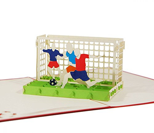 3D KARTE Fußball I Pop-Up Karte als Geburtstagskarte, Geldgeschenk I Klappkarte als Grußkarte, Einladungskarte