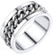 PROSTEEL Herren Bandring Edelstahl Größe 62 massiver Spinner Kette Ring 8mm breit Hip Hop Biker Ring für Männer Jungen Fingerringe für Freundschaft Verlobung