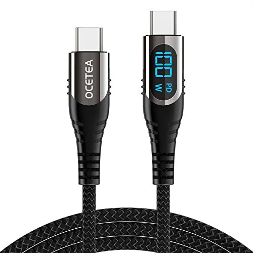 Ocetea Cavo USB C USB C (100W/5A), 2M Cavo USB C PD Ricarica Rapida con LED, Cavo Tipo C PD Caricabatterie per iPhone 15/15 Pro/15 Plus/15 Pro Max, MacBook, iPad, Galaxy S23 S22, Pixel