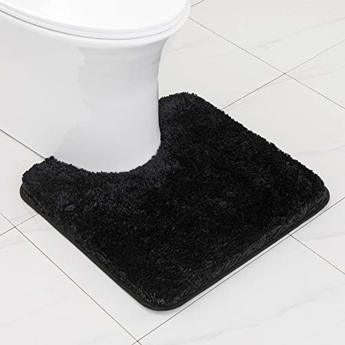 MIULEE 1 st absorberande badrumsmatta i hög hygroskopicitet päls, supermjuk duschentrématta, köksentré, 50 x 50 cm, svart