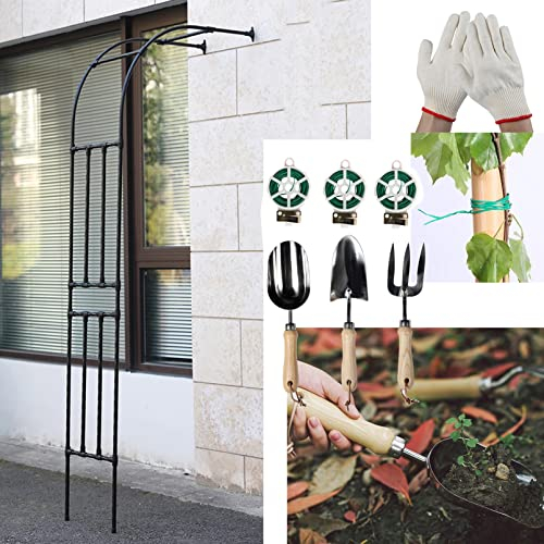 ZYFA Torbogen Rosenbogen Gartenbogen Halbbogen Halbrund Rosen Garten Rosenhilfe Pergola Aus Metall Kletterer Rankgitter Spalier Rosengestell Rankhilfe Für Kletterpflanzen,Gartendekoration,Blumen