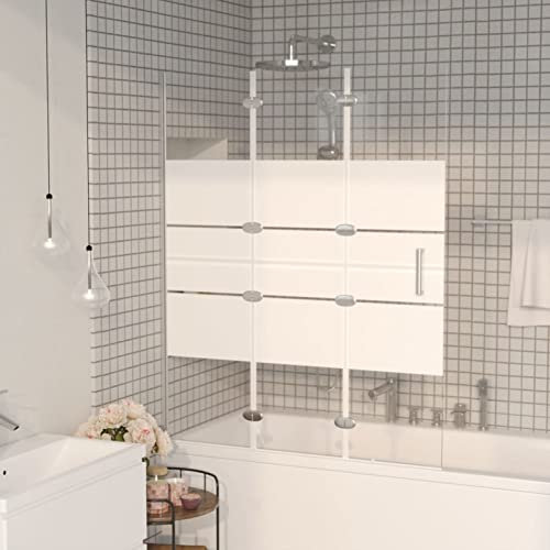Chenshu Faltbare Duschkabine ESG, Duschabtrennung, Schiebetür Dusche, Duschwanddichtung, Duschkabinen Ersatzteile, Dusche Eckeinstieg, 100x140 cm Weiß