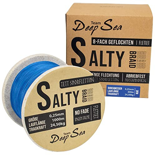 Team Deep Sea Salty-Braid Geflochtene Schnur 8X Braid | Angelschnur Geflochten Salzwasser Meeresangeln