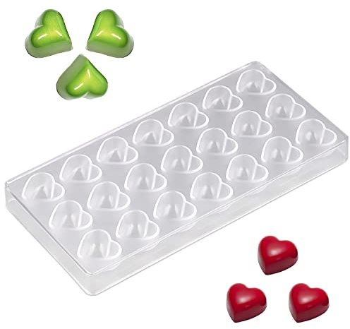 Pralinenform RNHDLY schokoladenform Transparent Pralinenformen Polycarbonat Hartplastik Pralinenform Polycarbonat Herz für die Heimwerkerproduktion von Gebäck, Süßwarenbacken, Pralinen