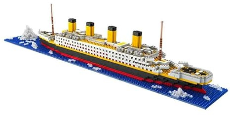 VIGOEXPRESS Titanic Klemmbausteine (8×11,5×56 cm) | 1860 Bausteine | Hochwertiges Titanic Modell für Kinder ab 8 Jahren & Erwachsene | TITANICBLOCKS