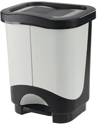 Tontarelli Pattumiera Raccolta Differenziata Idea 2 Scomparti Grigio e Nero 10,5 Litri