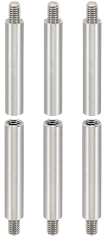 PATIKIL 6pcs M4 Standoffs, M4 35+6mm Spacer Standoffs Steel Threaded Standoffs Screws Kit 4mm ID 6mm OD Metric Male Female Thread Adapters for Circuit Board PCB RC Drones Motherboard, Silver